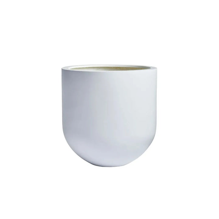 Single white garden pot