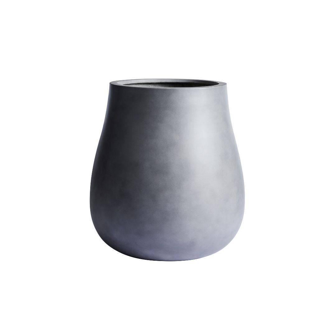 Grey curvy garden pot