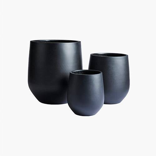 Private label group of black flower planters