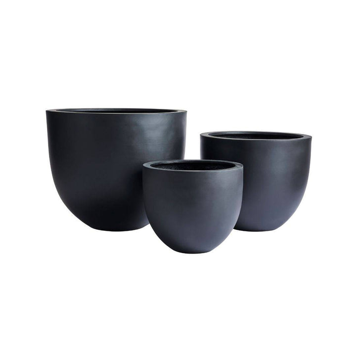Collection of black lightweight pots